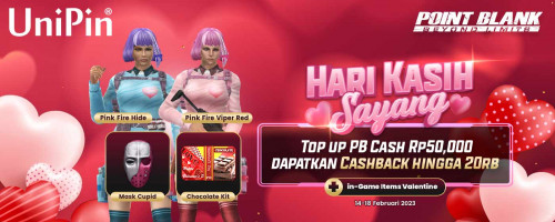 Khusus Hari Kasih Sayang, Redeem Item In-Game Bertema Valentine & Cashback dengan Top Up PB Cash di UniPin Sekarang!!